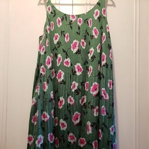 NWT ANTHROPOLOGIE Green Floral Sun Dress